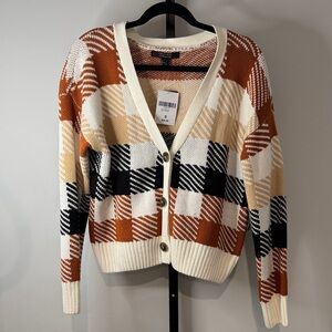 Forever 21 Multicolor Plaid Cardigan Sweater Women’s Small New NWT